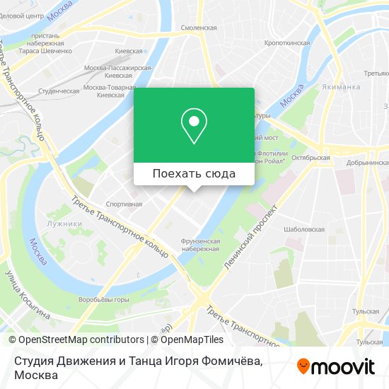 Карта Студия Движения и Танца Игоря Фомичёва