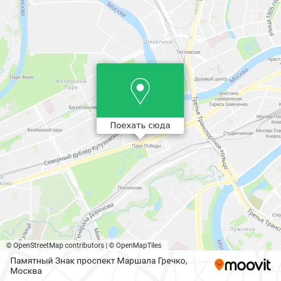 Карта Памятный Знак проспект Маршала Гречко
