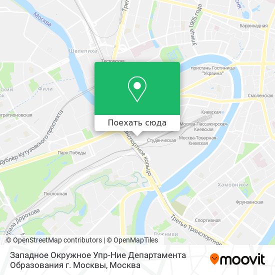 Карта Западное Окружное Упр-Ние Департамента Образования г. Москвы