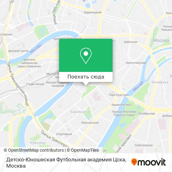 Карта Детско-Юношеская Футбольная академия Цска