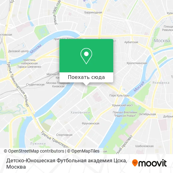 Карта Детско-Юношеская Футбольная академия Цска