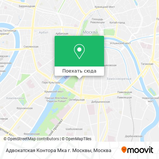 Карта Адвокатская Контора Мка г. Москвы