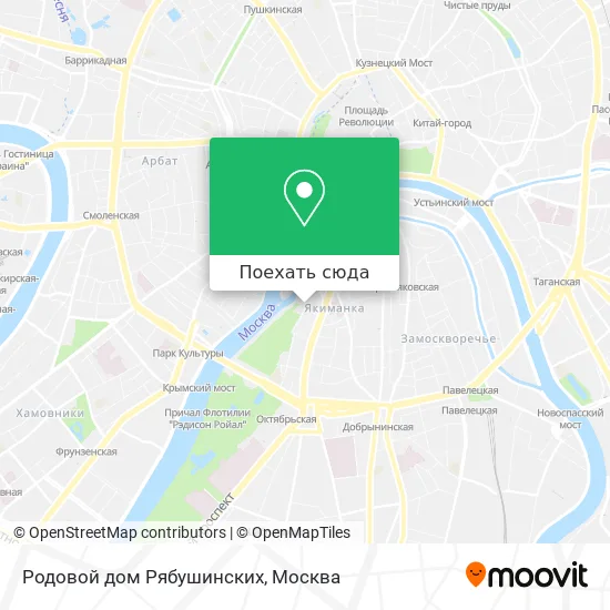 Карта Родовой дом Рябушинских