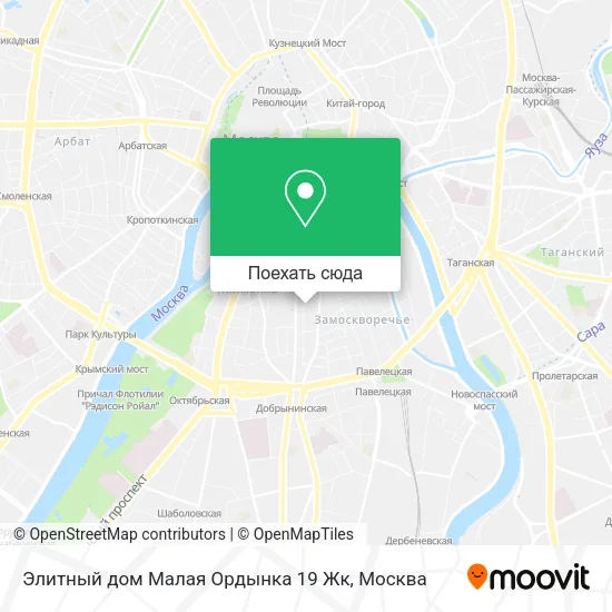 Карта Элитный дом Малая Ордынка 19 Жк