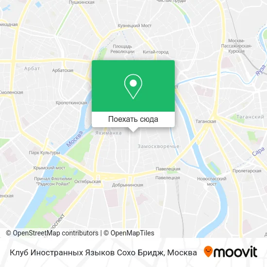 Карта Клуб Иностранных Языков Сохо Бридж