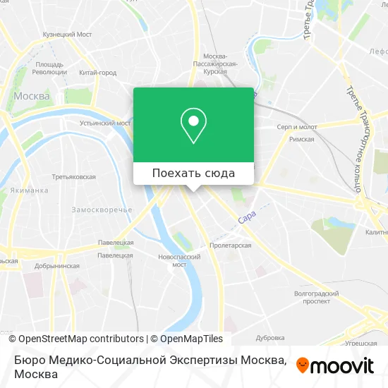 Карта Бюро Медико-Социальной Экспертизы Москва