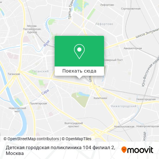 Карта Детская городская поликлиника 104 филиал 2
