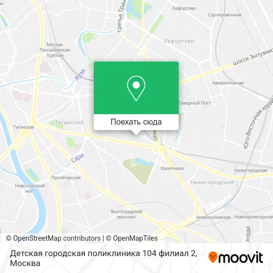 Карта Детская городская поликлиника 104 филиал 2