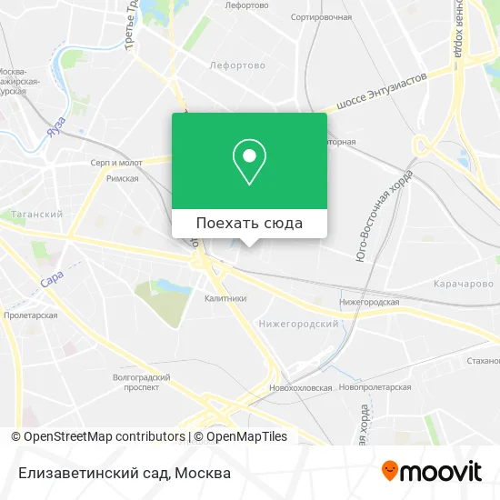 Карта Елизаветинский сад