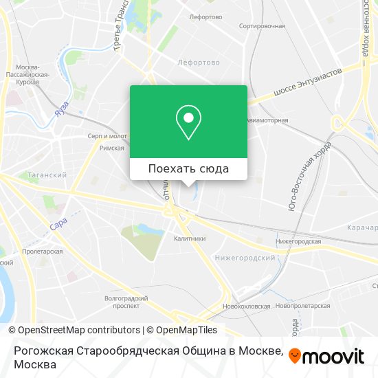 Карта Рогожская Старообрядческая Община в Москве