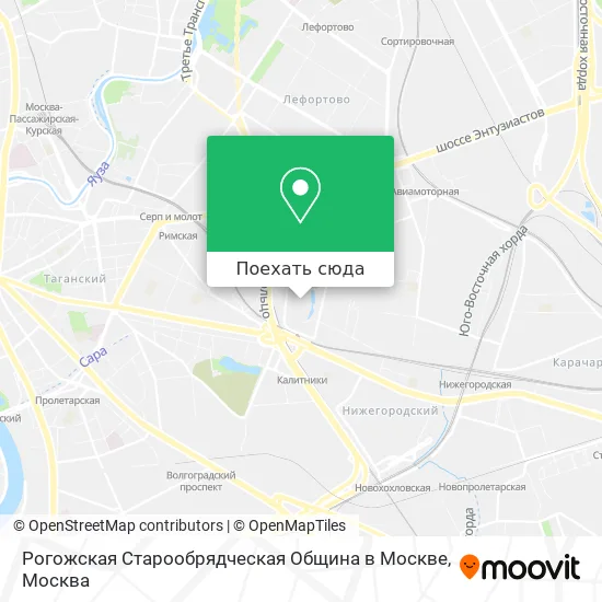 Карта Рогожская Старообрядческая Община в Москве