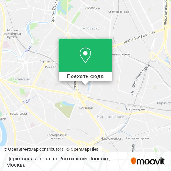 Карта Церковная Лавка на Рогожском Поселке