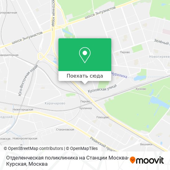 Карта Отделенческая поликлиника на Станции Москва-Курская