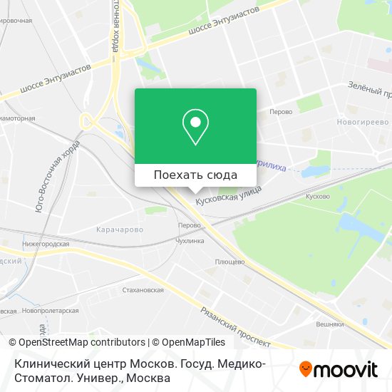 Карта Клинический центр Москов. Госуд. Медико-Стоматол. Универ.