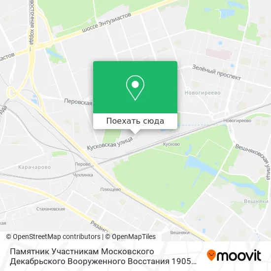 Карта Памятник Участникам Московского Декабрьского Вооруженного Восстания 1905 года
