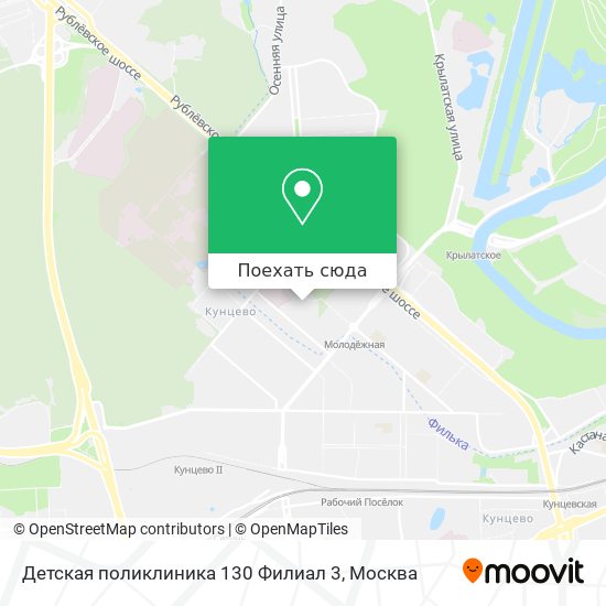 Карта Детская поликлиника 130 Филиал 3