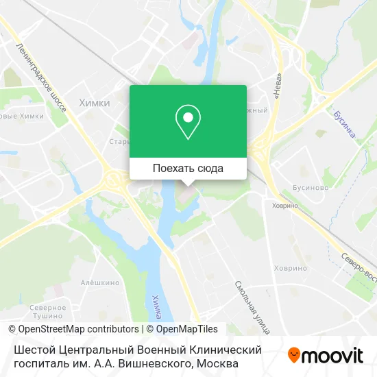 Карта Шестой Центральный Военный Клинический госпиталь им. А.А. Вишневского