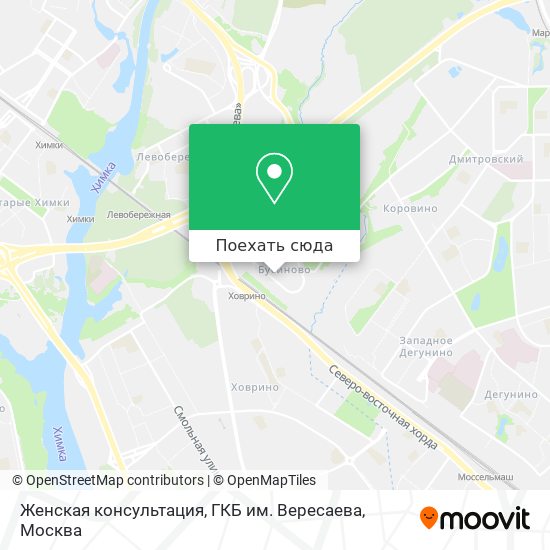 Карта Женская консультация, ГКБ им. Вересаева