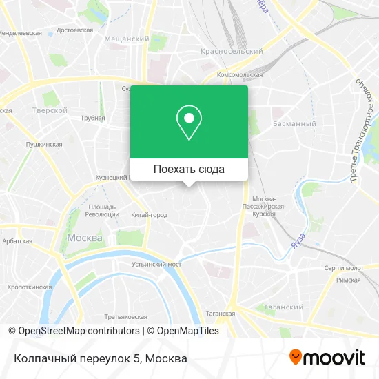 Карта Колпачный переулок 5