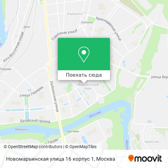 Карта Новомарьинская улица 16 корпус 1