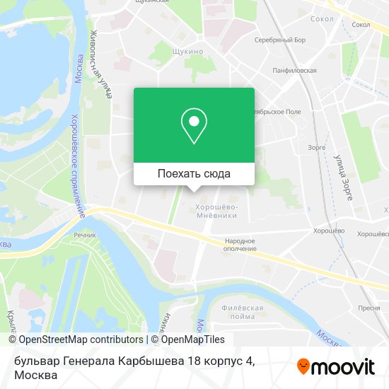Карта бульвар Генерала Карбышева 18 корпус 4