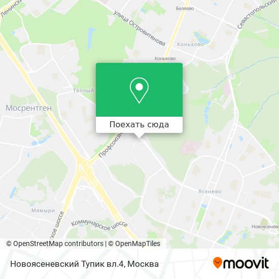 Карта Новоясеневский Тупик вл.4