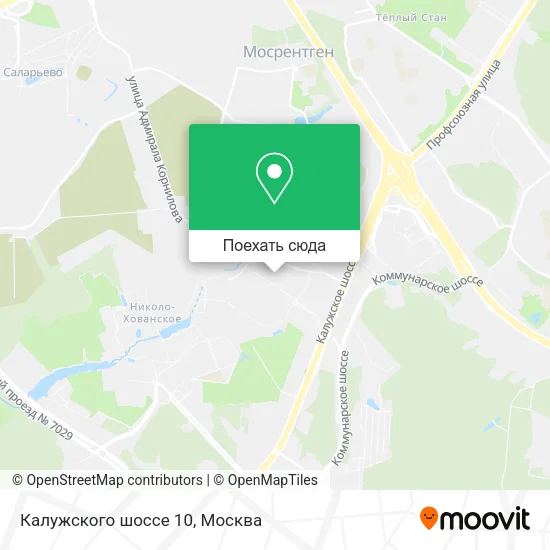Карта Калужского шоссе 10