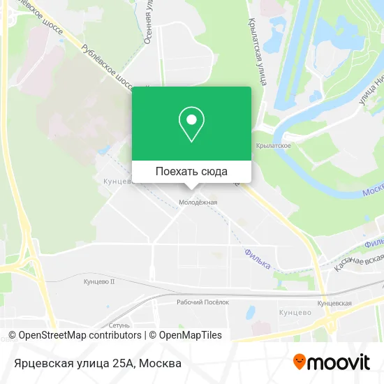Карта Ярцевская улица 25А