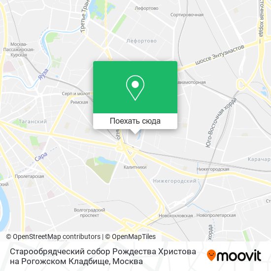 Карта Старообрядческий собор Рождества Христова на Рогожском Кладбище