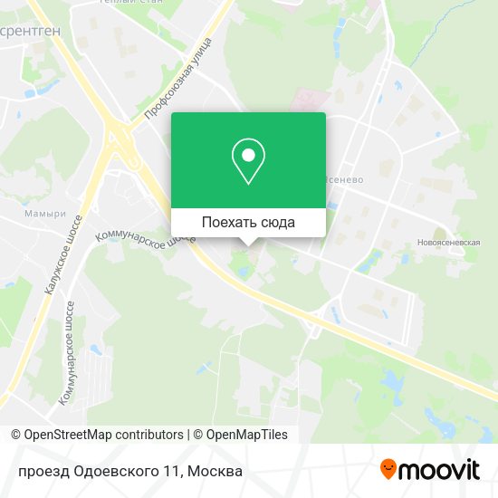Карта проезд Одоевского 11