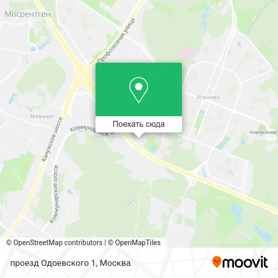 Карта проезд Одоевского 1