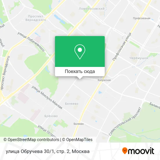 Карта улица Обручева 30/1, стр. 2