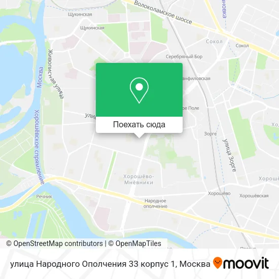 Карта улица Народного Ополчения 33 корпус 1