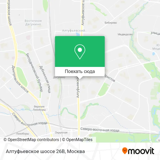 Карта Алтуфьевское шоссе 26В