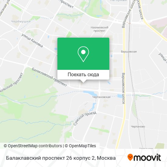 Карта Балаклавский проспект 26 корпус 2