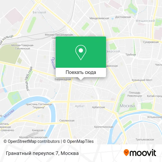Карта Гранатный переулок 7