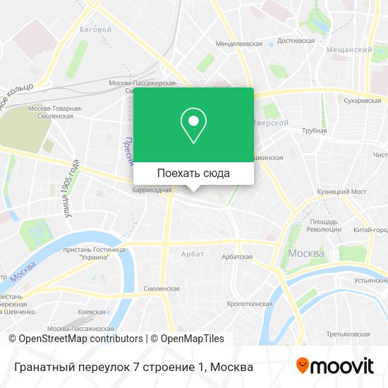Карта Гранатный переулок 7 строение 1