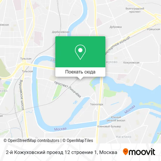 Карта 2-й Кожуховский проезд 12 строение 1