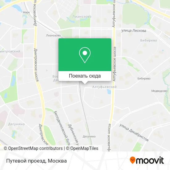 Карта Путевой проезд