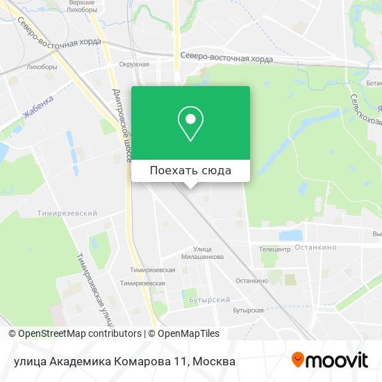 Карта улица Академика Комарова 11