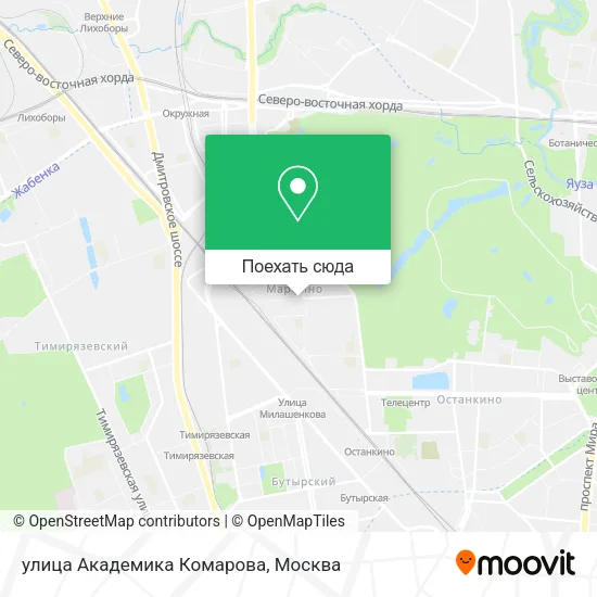 Карта улица Академика Комарова