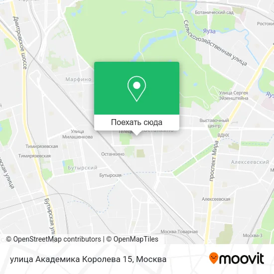 Карта улица Академика Королева 15