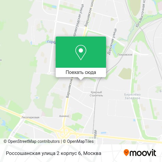 Карта Россошанская улица 2 корпус 6