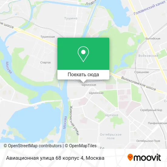 Карта Авиационная улица 68 корпус 4