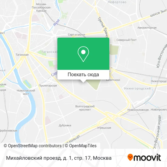 Карта Михайловский проезд, д. 1, стр. 17