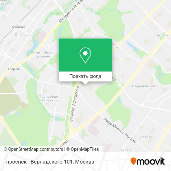 Карта проспект Вернадского 101