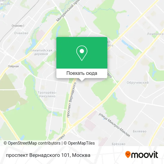 Карта проспект Вернадского 101
