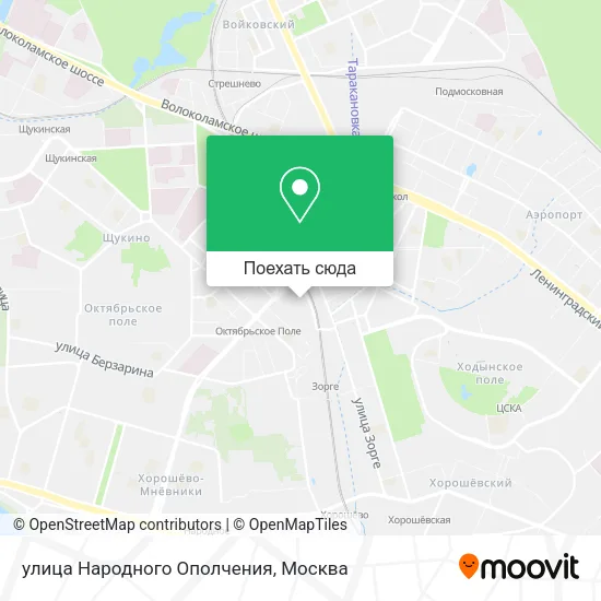 Карта улица Народного Ополчения