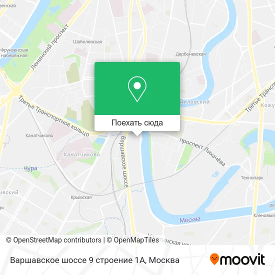 Карта Варшавское шоссе 9 строение 1А
