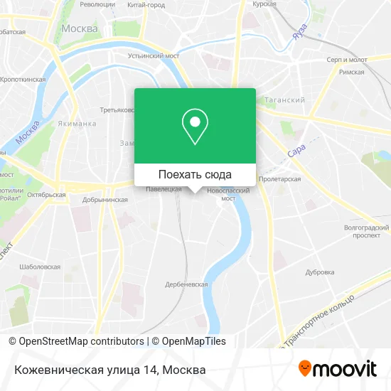 Карта Кожевническая улица 14